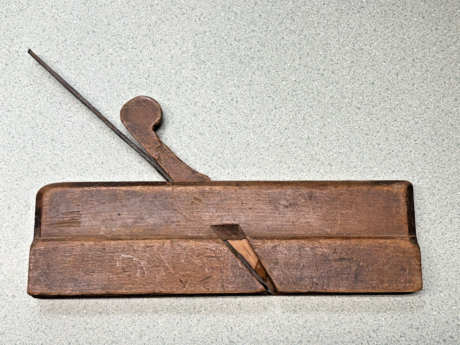 Vtg Antique 18th Century Wood Plane Molding Plane 10″ Long Reverse ogee squares