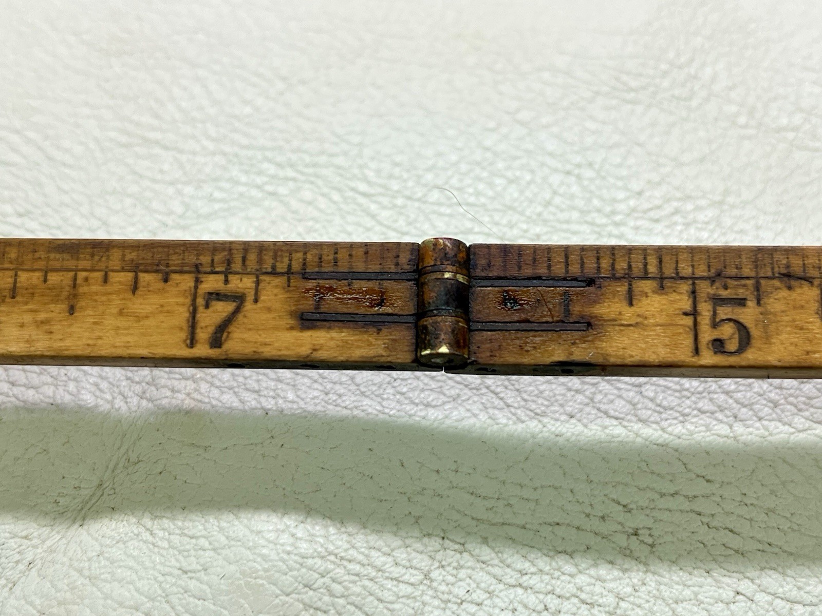 Vintage Stanley No 61 Boxwood Brass Folding Ruler 24 Inch Carpenter Rule Antique