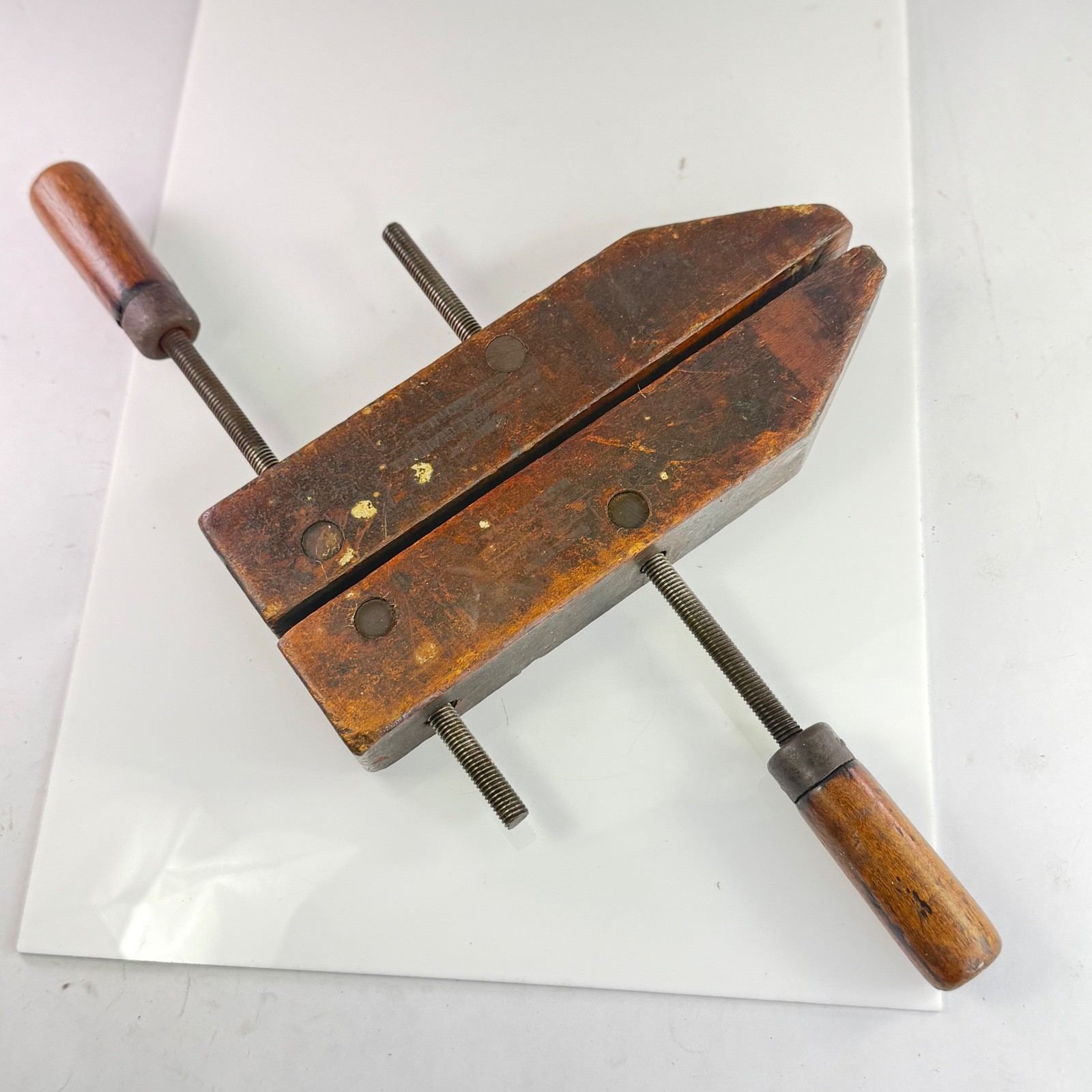 Vintage JORGENSEN Wood Handscrew Clamp 10″ Adjustable Clamp Co USA Antique