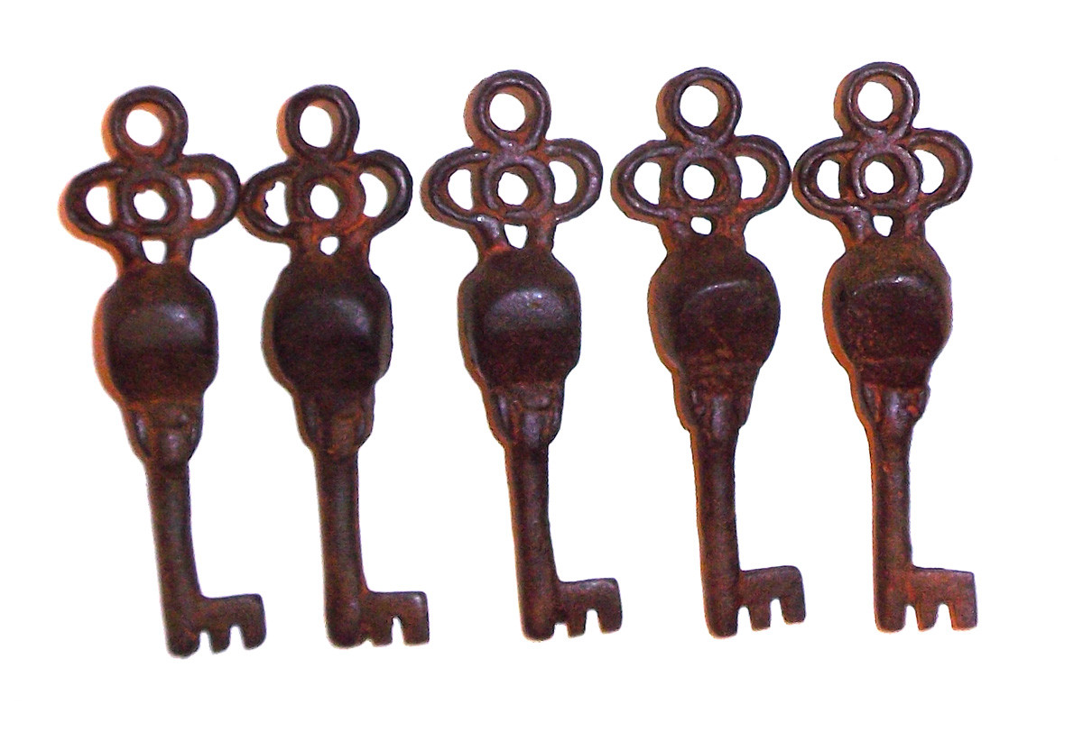 Victorian Skull Key Vintage Antique Style cast Iron Skeleton Key lot of 10
