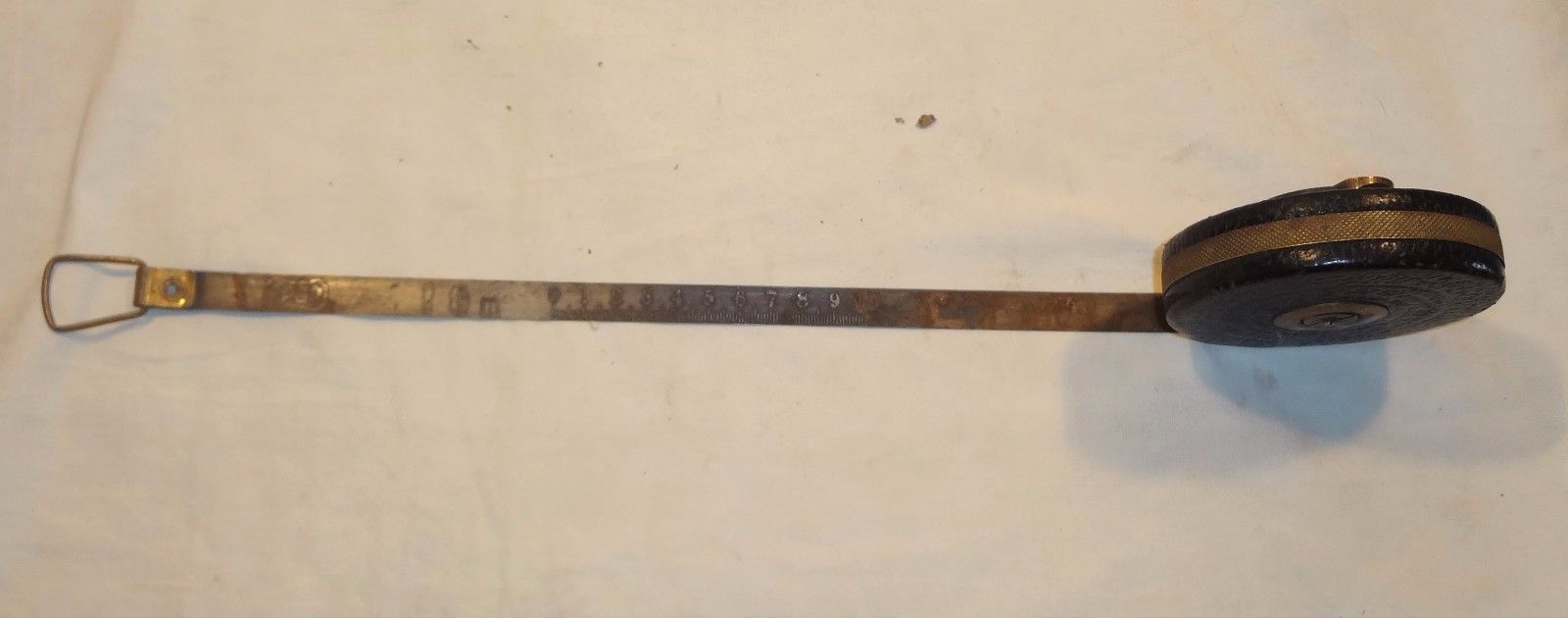 VINTAGE METAL RETRACTIVE MEASURE TAPE * SOFIA * RPGP 10 METERS * BULGARIA