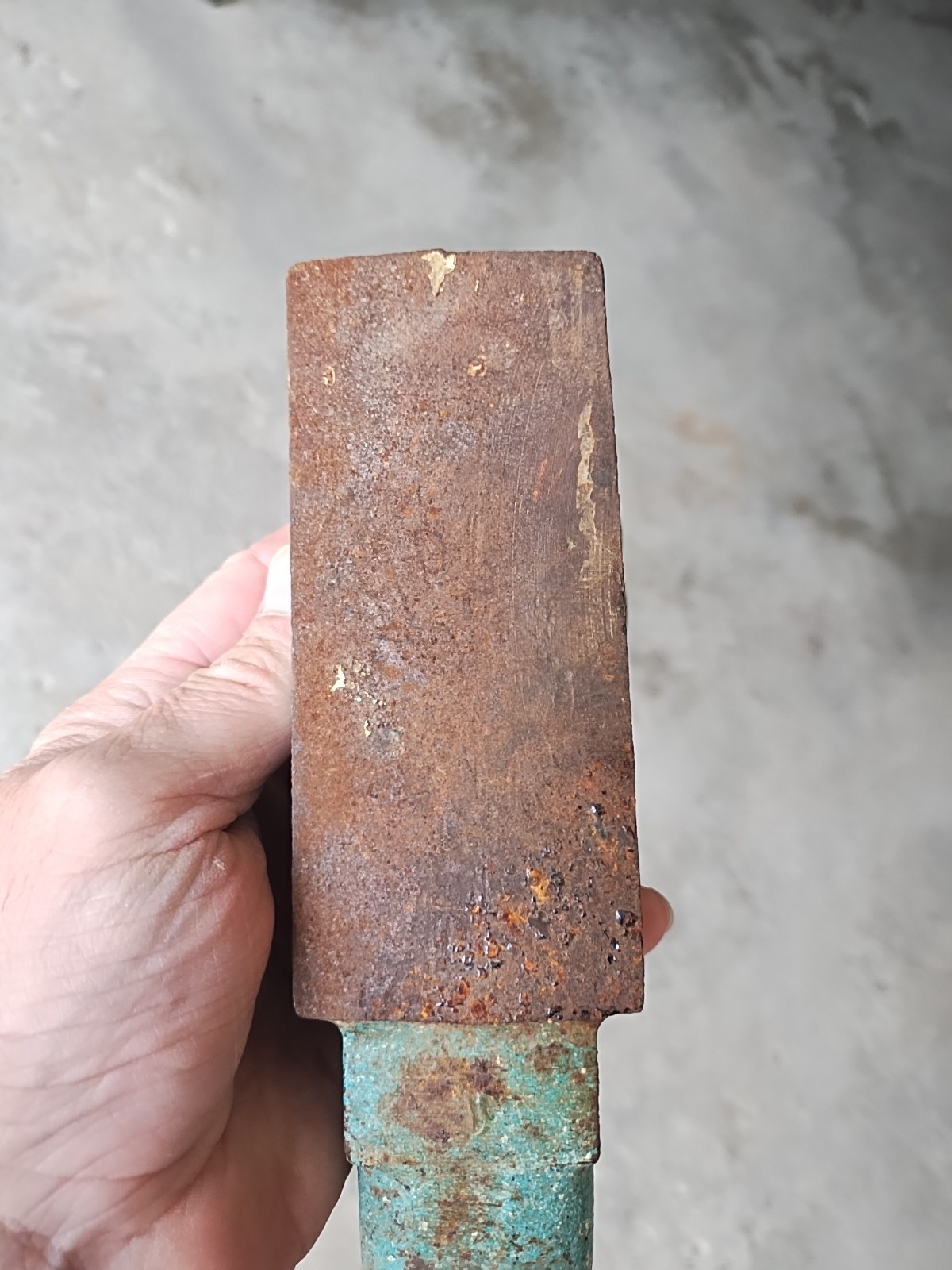 7lb 6oz ANVIL 8.5″ Cast Iron Bench Blue Green Light Torquoise