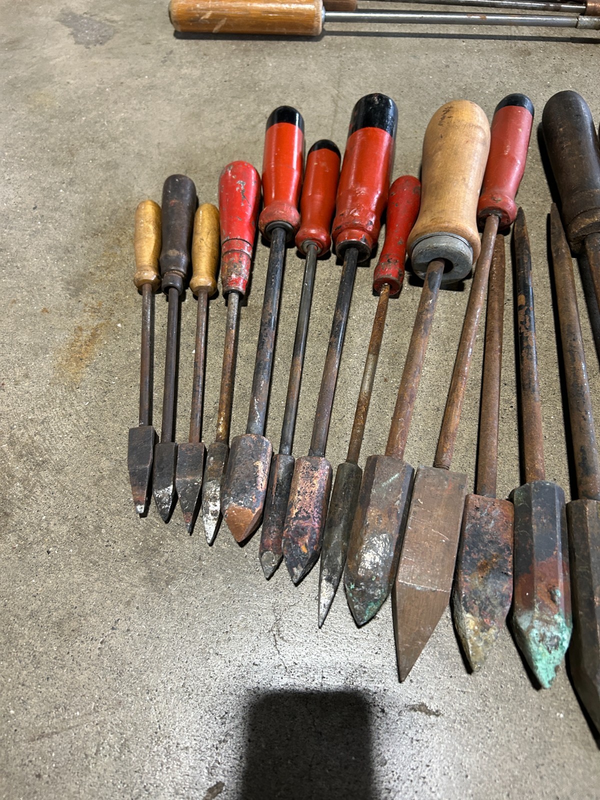 Vintage Soldering Iron Tools Copper Tip Wood Handle Soldering Lead Stained Glass