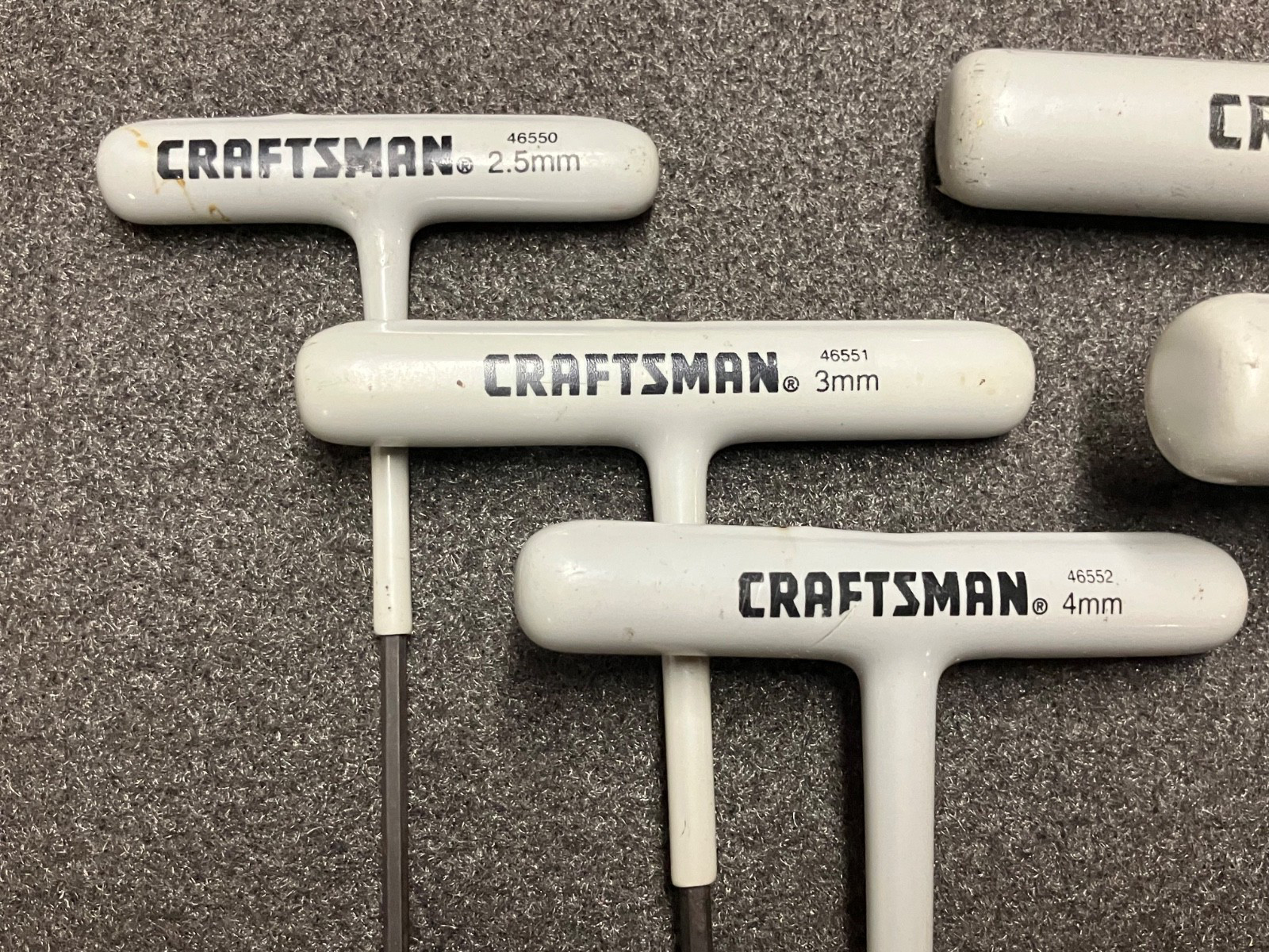 (7) PIECE VINTAGE CRAFTSMAN METRIC T-HANDLE HEX WRENCHES -(f)