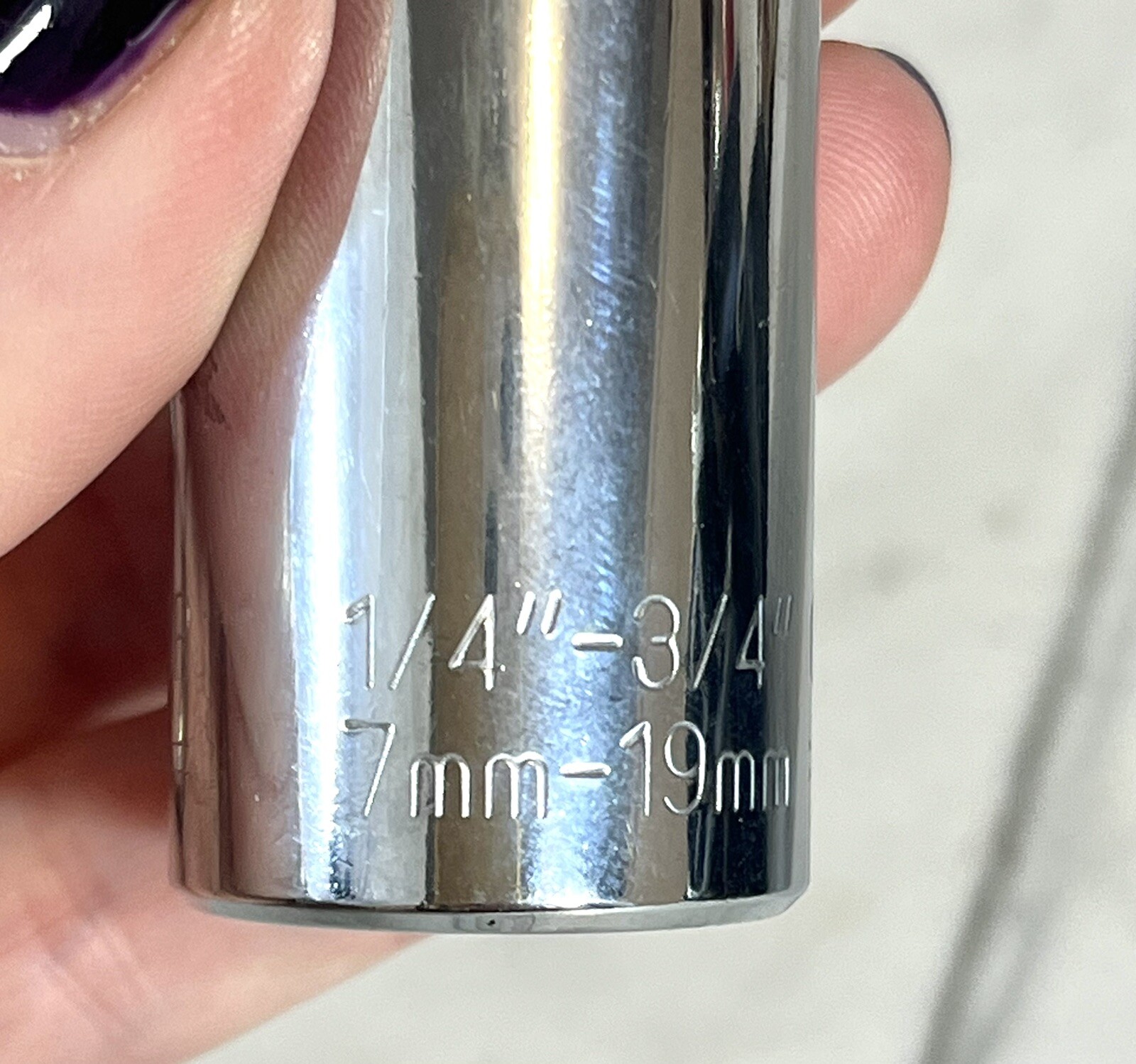 GATOR GRIP 3/8″ DRIVE DEEP SOCKET FITS 1/4″- 3/4″ & 7MM – 19MM MADE IN USA NICE