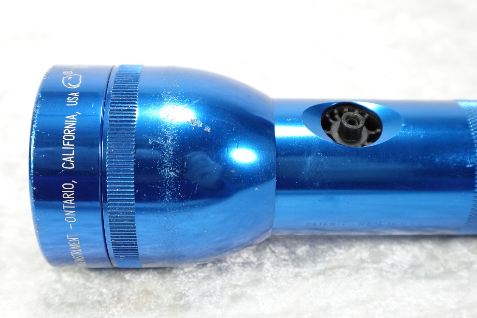 2 Vintage Mag-Lite Flashlights 10″ Length Blue & Black USA W/ Serial Numbers