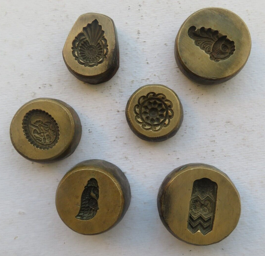 C1950 Brass bronze Mold/Mould die hand engraved design Silver Smith tool Q6x