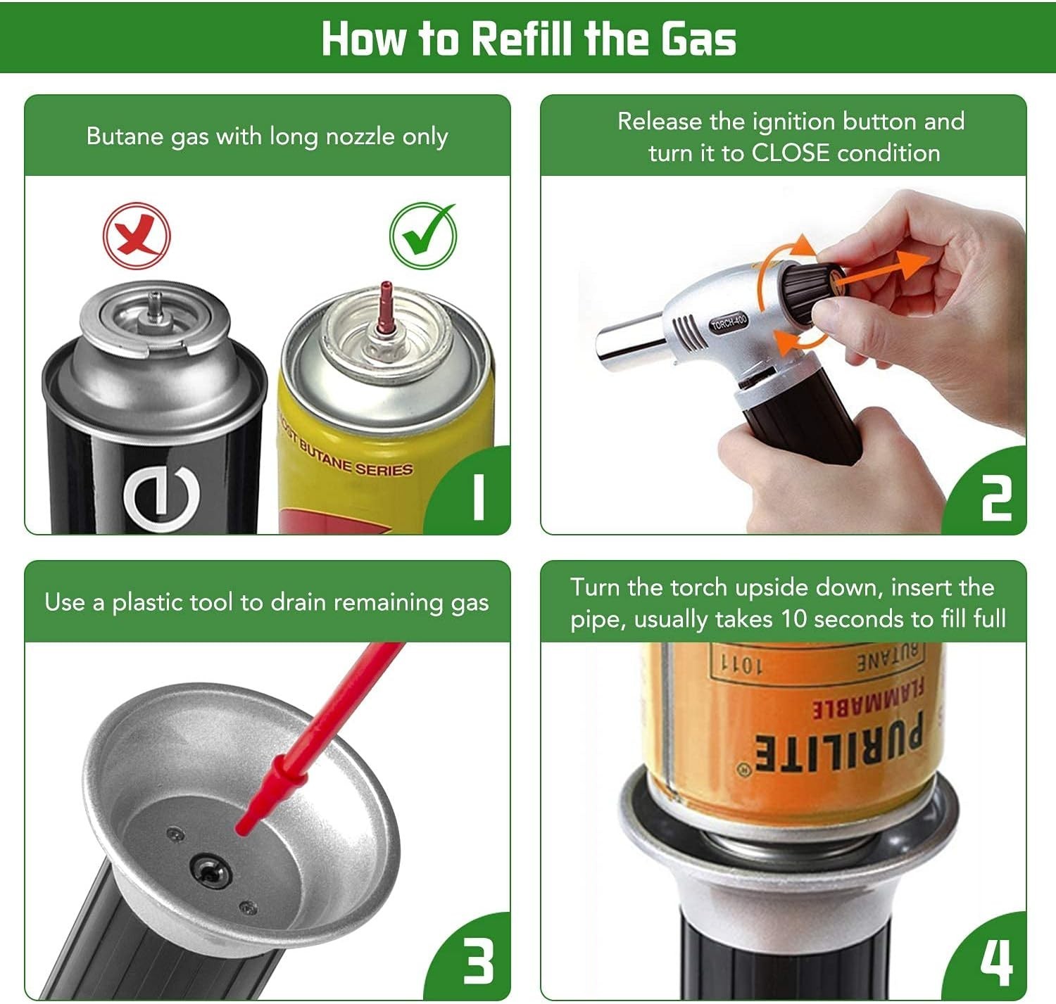 Professional Chef Cooking Torch – Adjustable Flame, Compact & Portable Design