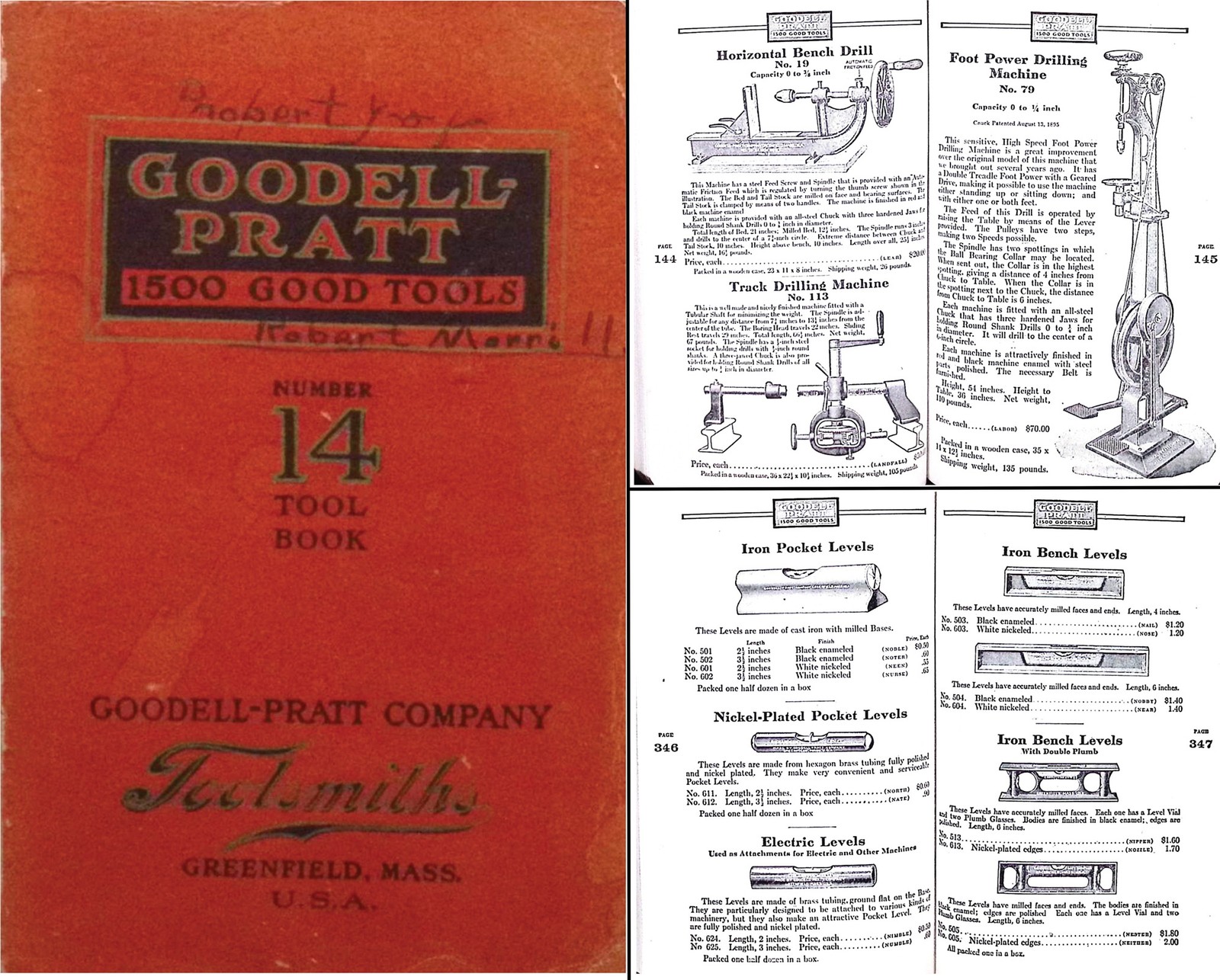 Orig. Goodell-Pratt Co. 1924 Catalogue of Tools – 462 Pages – mjdtoolparts