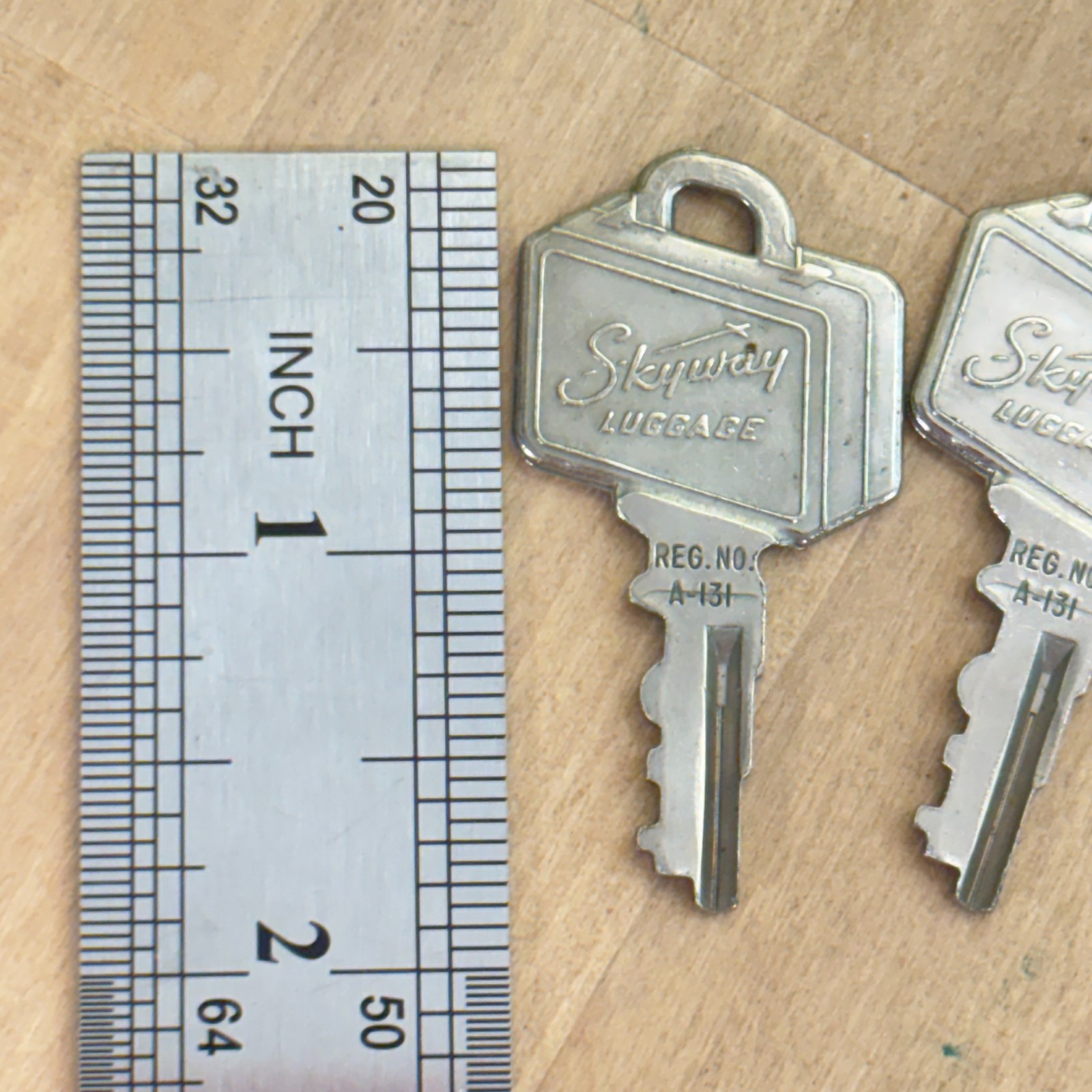 Lot 5 Vintage Skyway Replacement Luggage Keys Reg No. A129-131-132