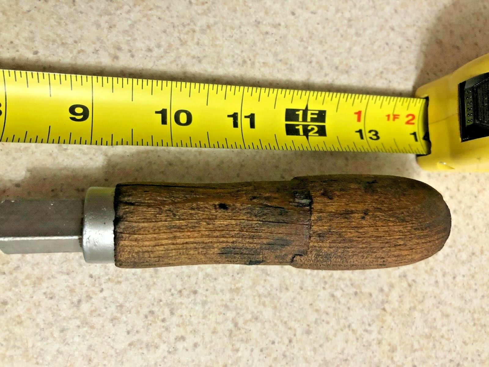 Antique Snell Mfg Co 1″ Brace Drill Bit #16 -10″ Long Removable Wood Handle