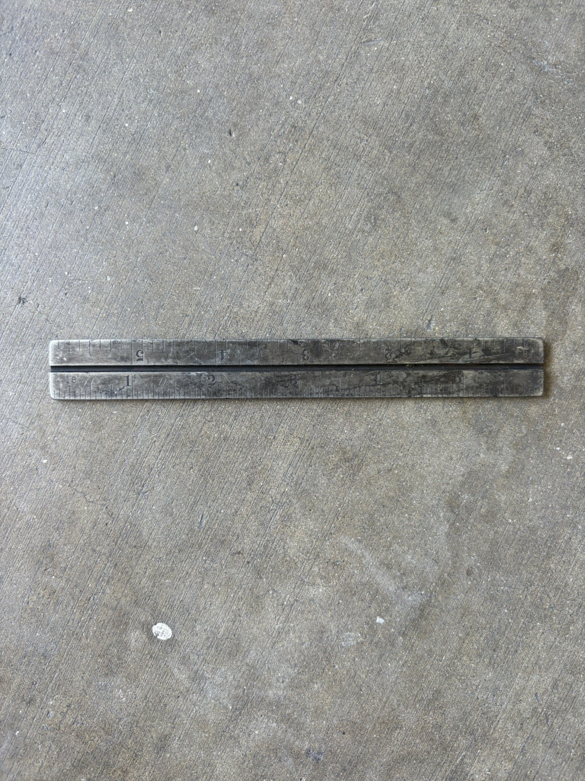 L S Starrett Co #4 6″ RARE Steel Ruler Athol, Mass USA METAL Antique Vtg