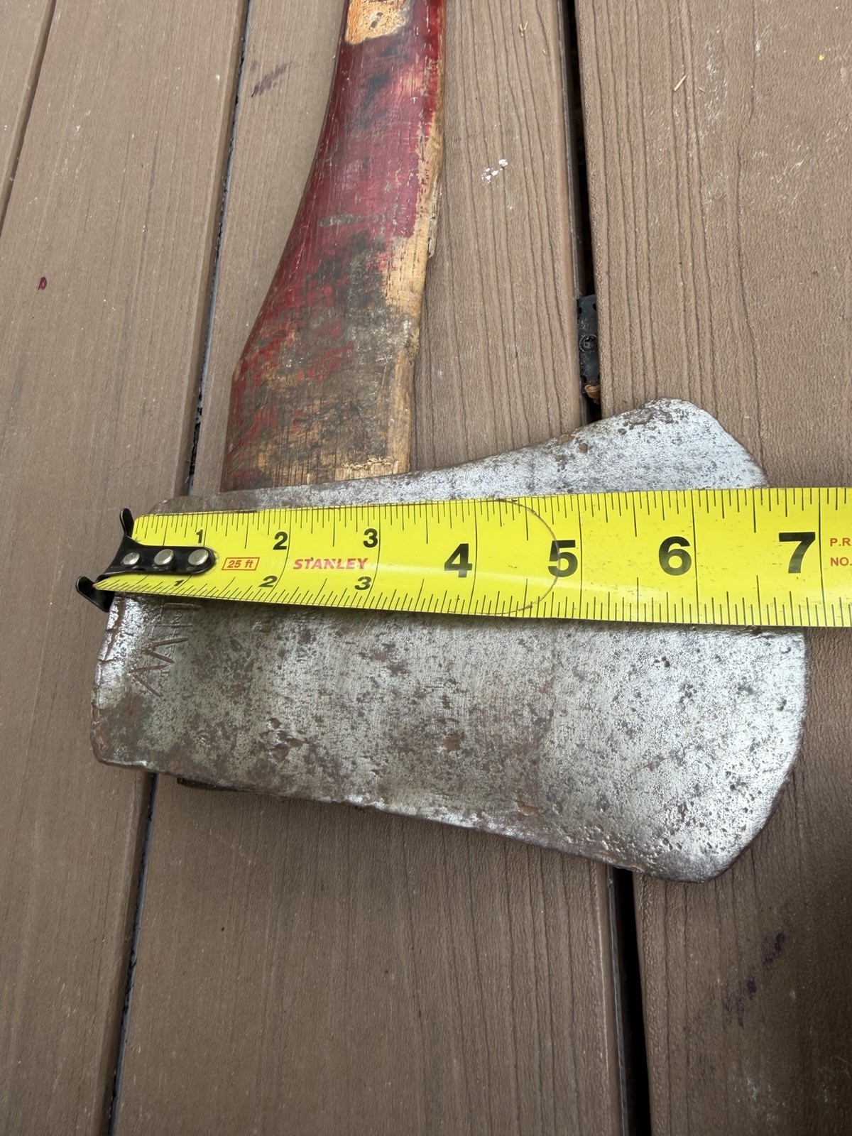 Wedgeway Morley Bros Saginaw MI 36” Single Bit Axe Red Handle 4 Lb 14 Oz