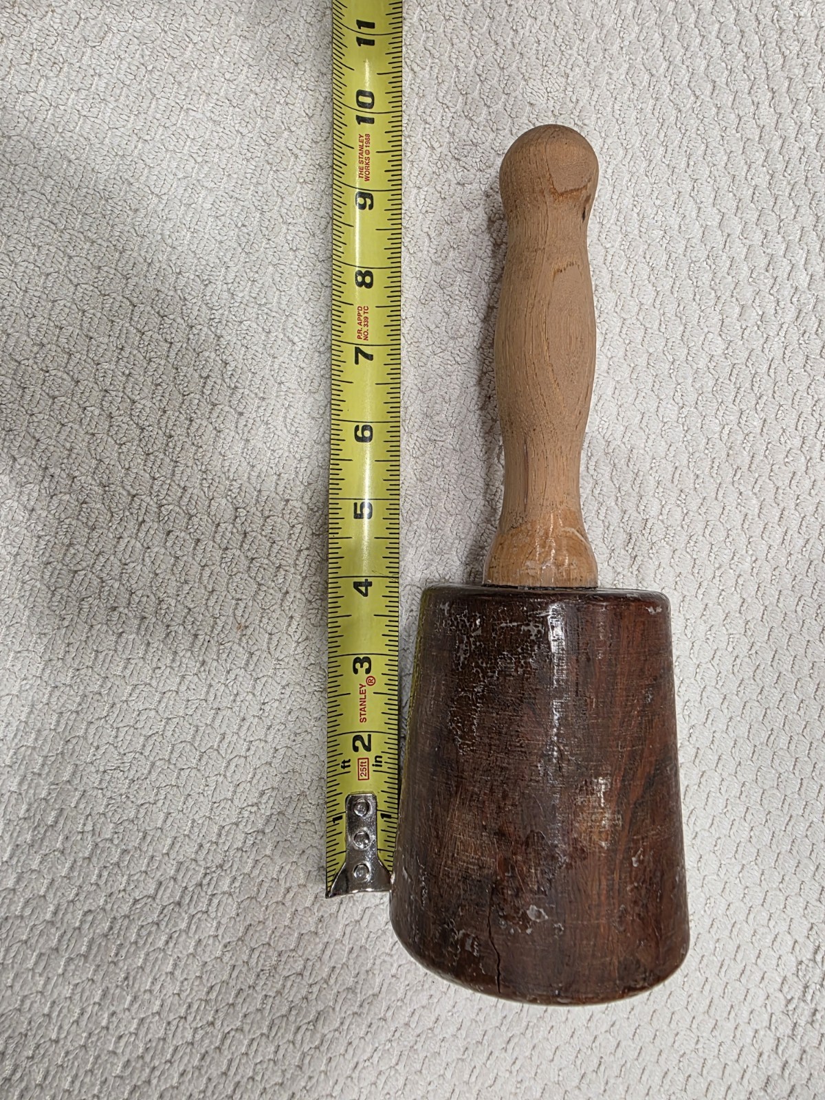 Wooden Mallet For Wood Carving Or Wood Working 9.5 Inch By 3.25 In. 25 Oz.