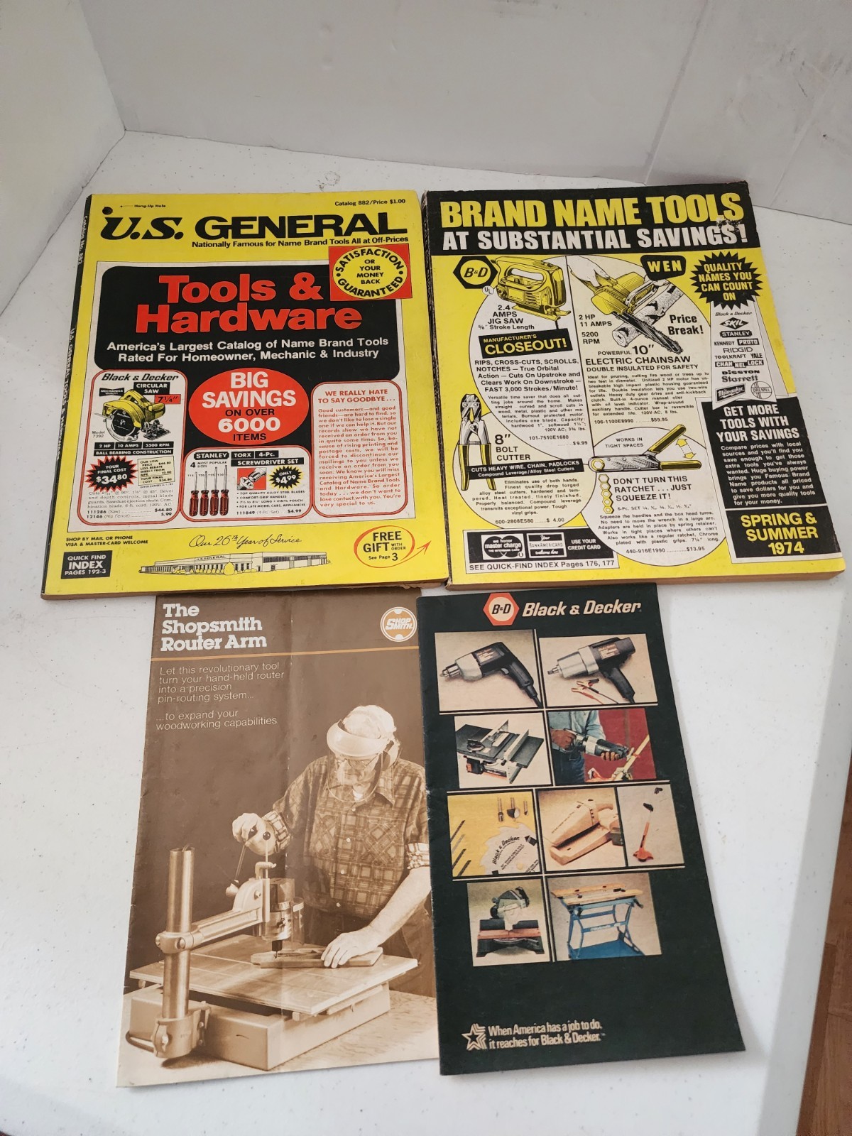 Lot of 4 Vintage Parts & Tool Catalogs Ephemera US General Black & Decker 74-83