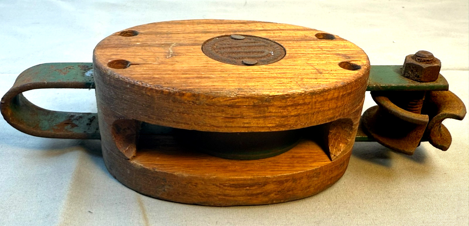 Vintage Upson Walton Wooden Block Tackle Pulley Nautical Tool