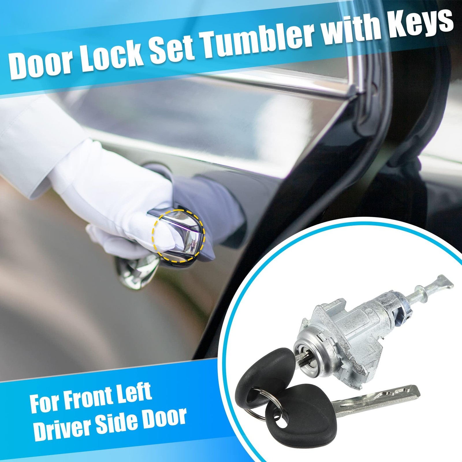 X AUTOHAUX 1 Set Door Lock Cylinder Set Kit with 2 Keys for Kia Optima 2011-2…