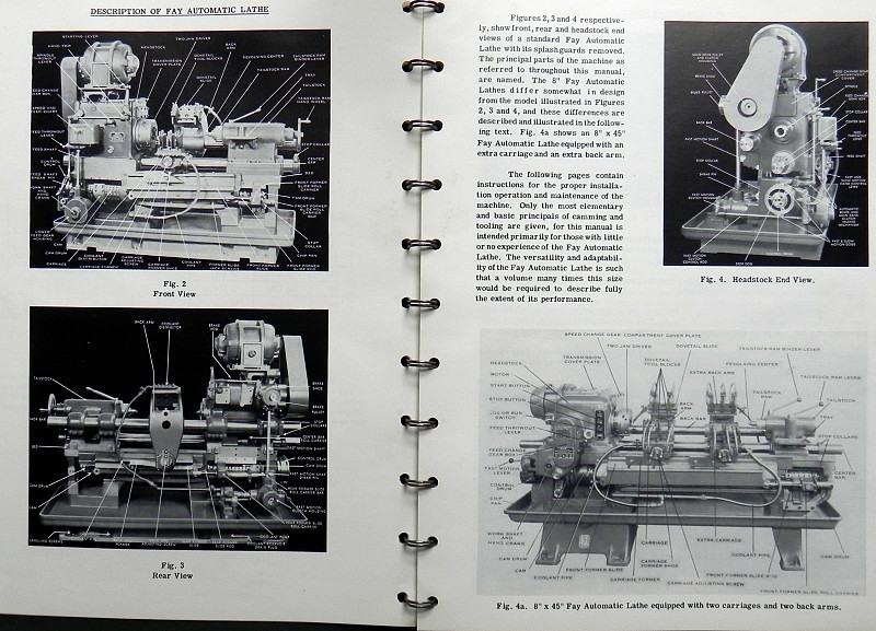 JONES & LAMSON 1942 Operating & Parts Manual FAY AUTOMATIC LATHE Machinist