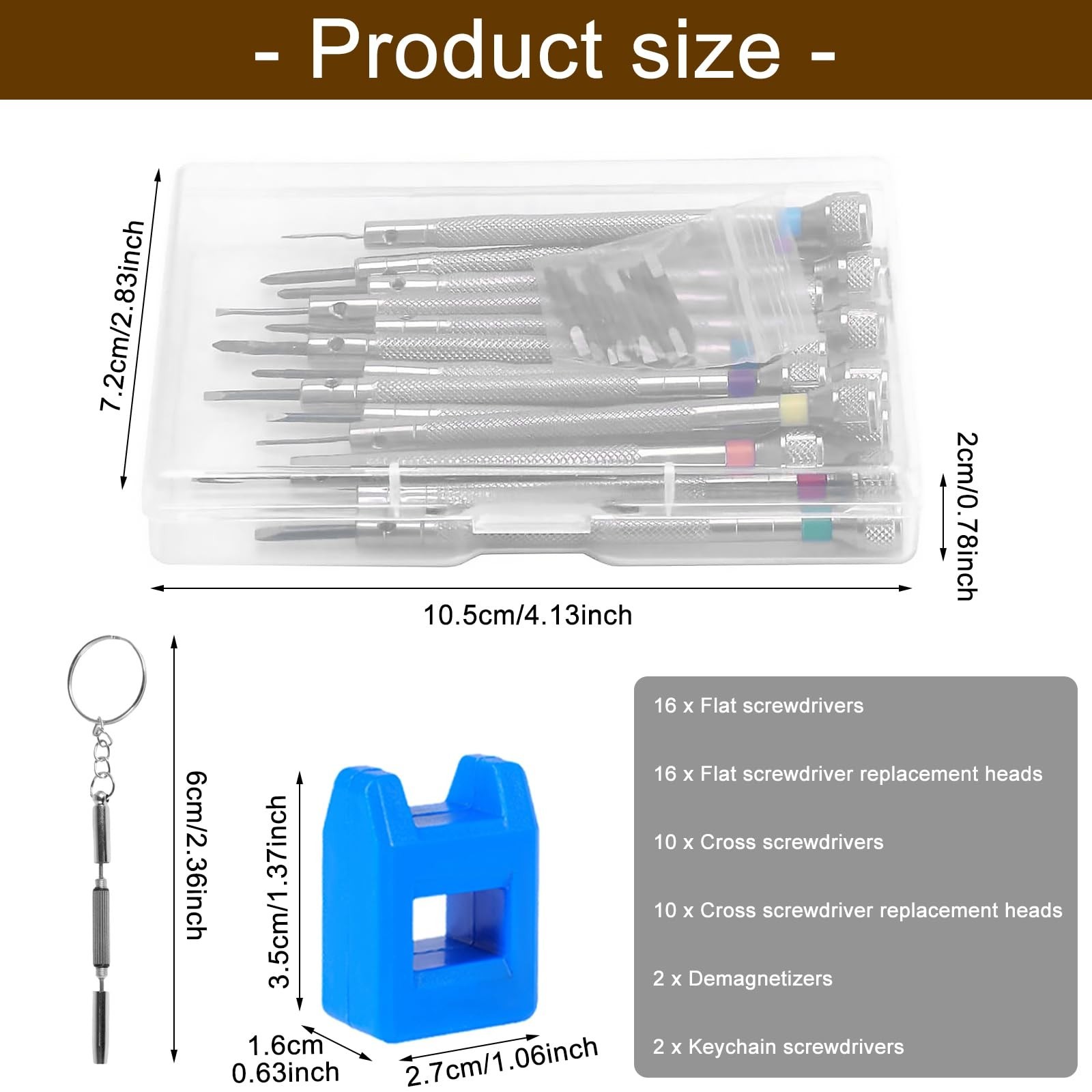 26 Pcs Precision Watch Screwdriver Set, 0.6-2.0mm Jewelers Screwdriver Kit wi…