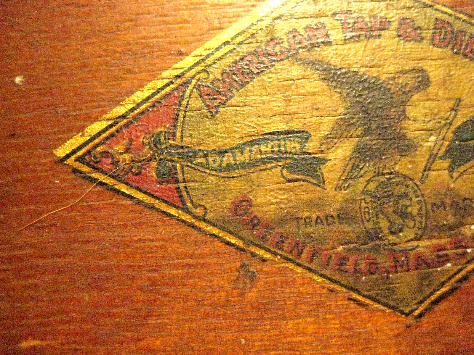 Antique American Tap & Die Set W/Original Wood Case, Eagle Logo