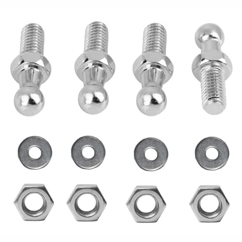 4pcs10mm Ball Studs Gas Spring Strut End Fittings M8 Fitting M8 4pcs Silver