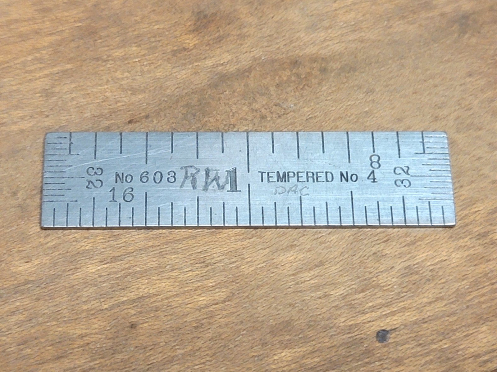 Vintage L.S. Starrett No. 603 – 2″ Machinist’s Tempered Steel Rule No. 4 Grad