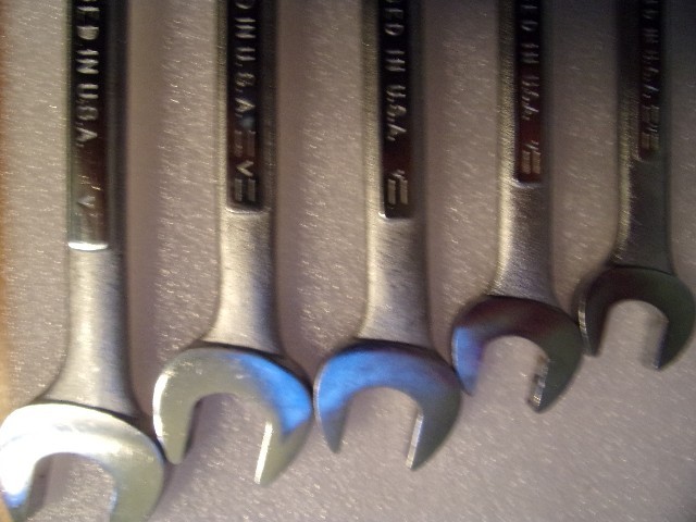 VINTAGE CRAFTSMAN WRENCHES WITH CASE =V= 1/2 9/16 5/8 11/16 3/4 MISSING THE 7/16