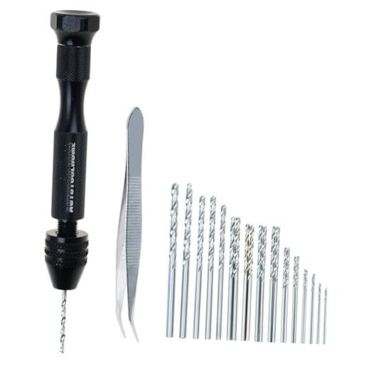 Precision Pin Vise Hand Drill with 25pcs Micro Twist Drill Bits Set (0.5