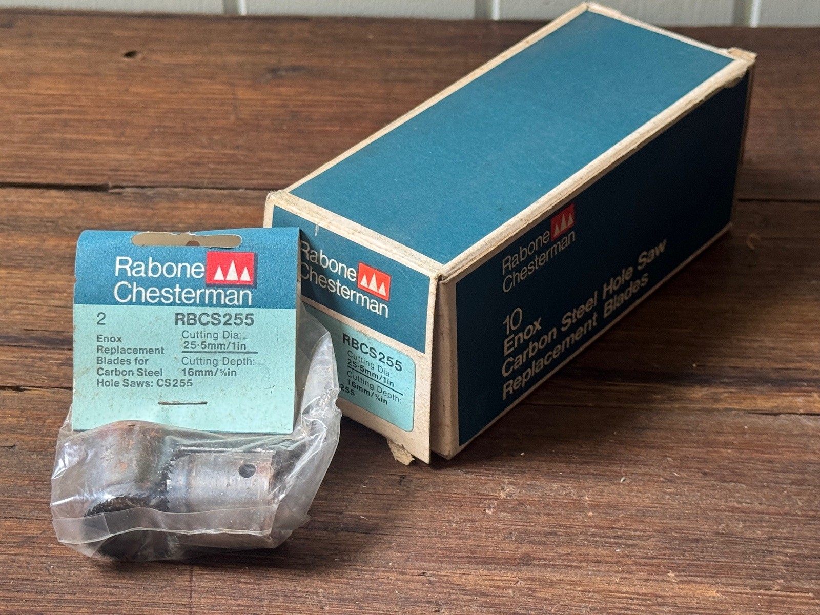 Vintage *NOS* Box x20 RABONE CHESTERMAN Enox Carbon RBCS255 1″ Holesaw Blades