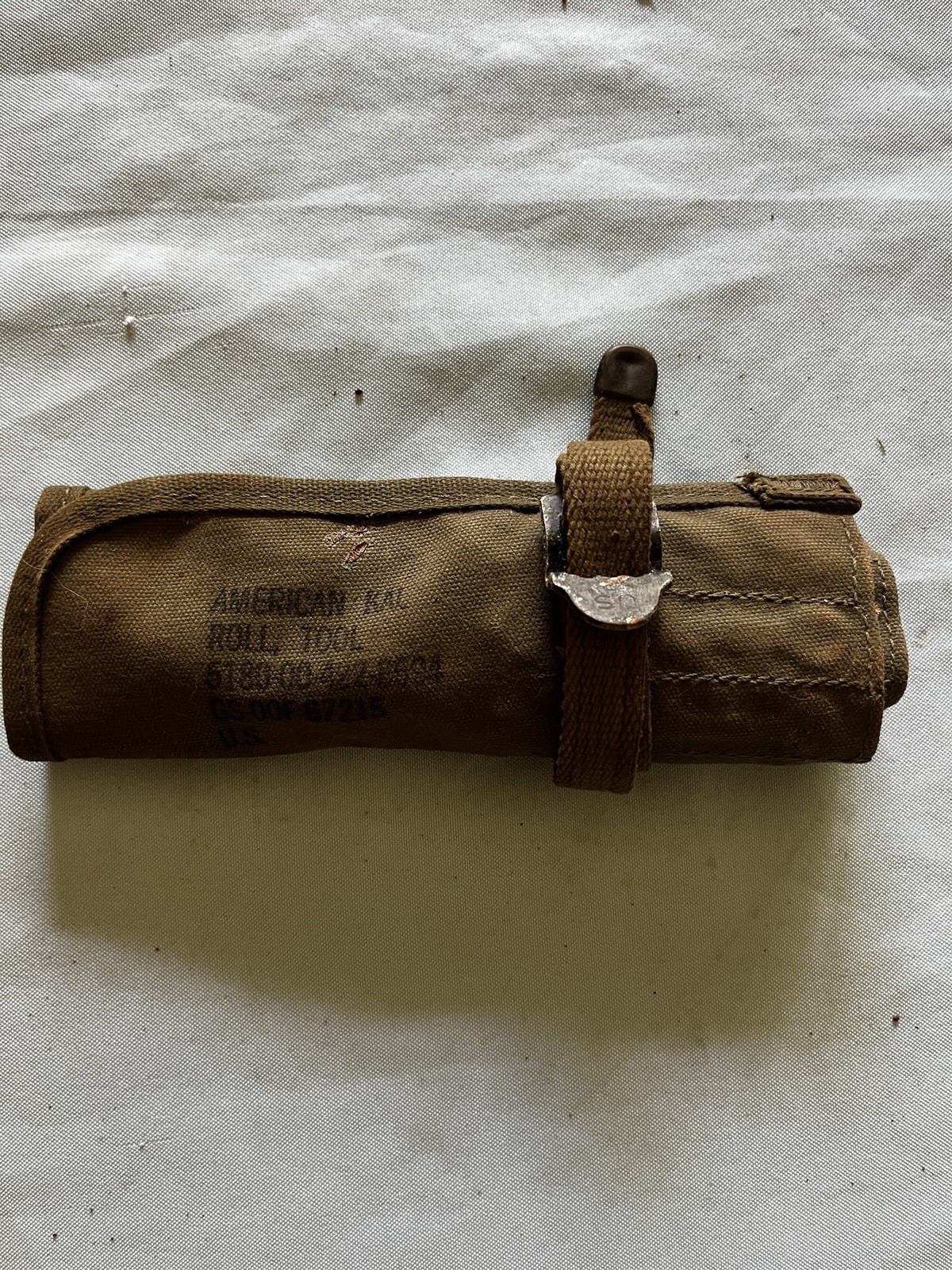 Vintage U.S. Military American KAL Tool Canvas Open End Wrench Roll w/ KAL USA