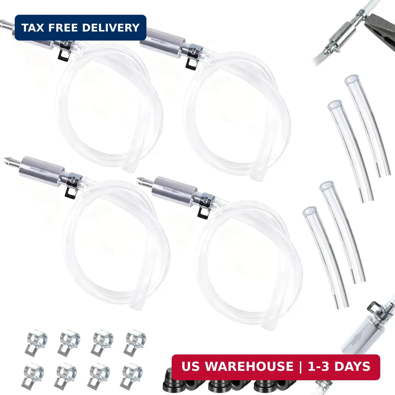 4PCS Brake Bleeder Hose,One Way Check Valve Tube Bleeding Tool Kit for Car Motor