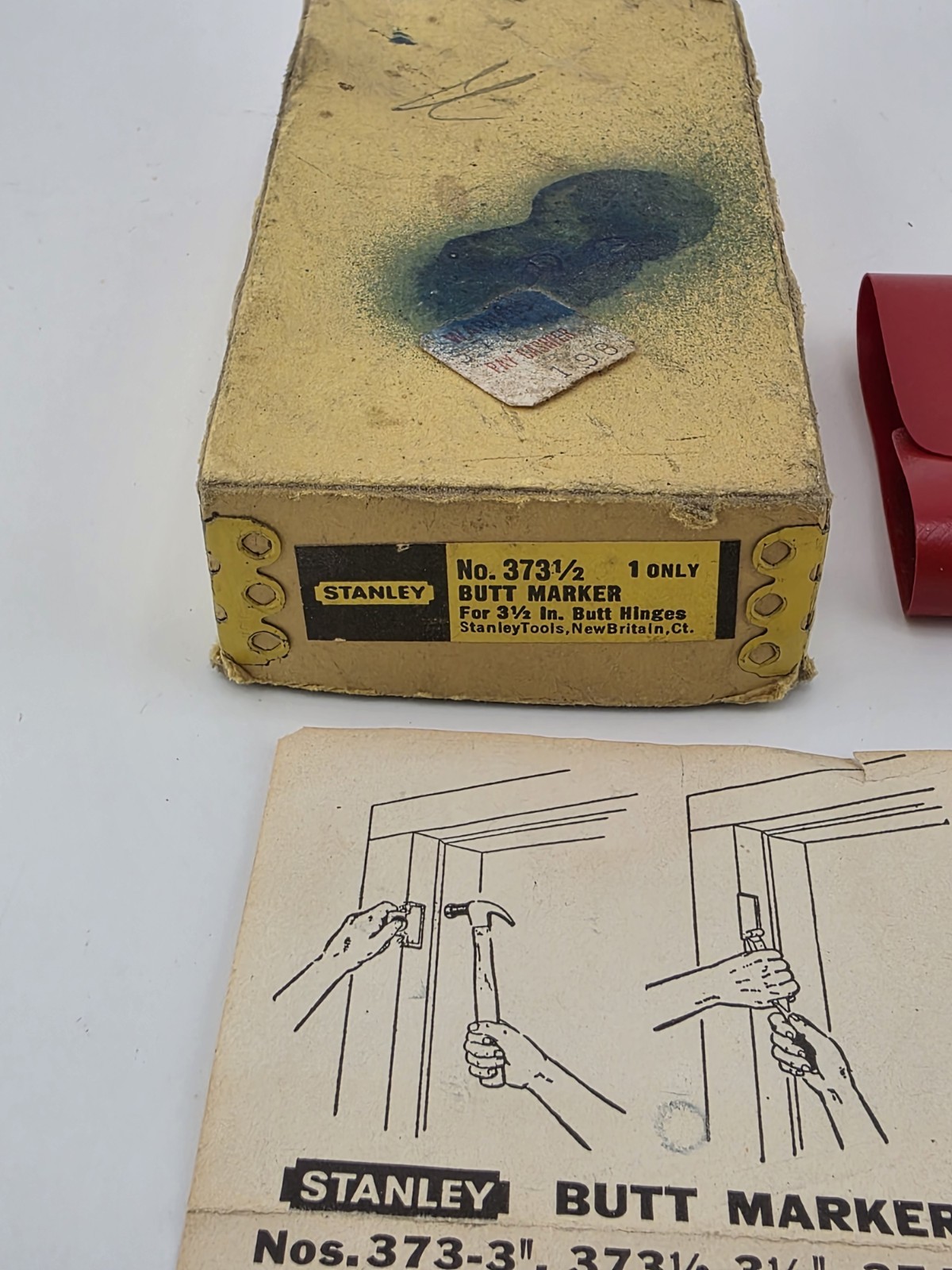 Vtg Stanley No. 373 1/2 – 3-1/2″ Butt Marker Hinge Gauge In Original Box, Case