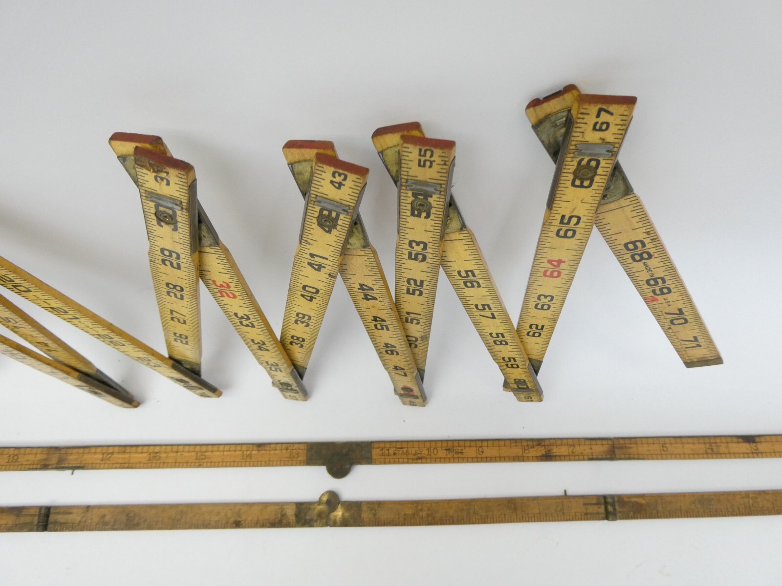 Mixed Lot of Folding Rules Rulers Lufkin X46 72” Stanley 10 No. 84 Unbranded