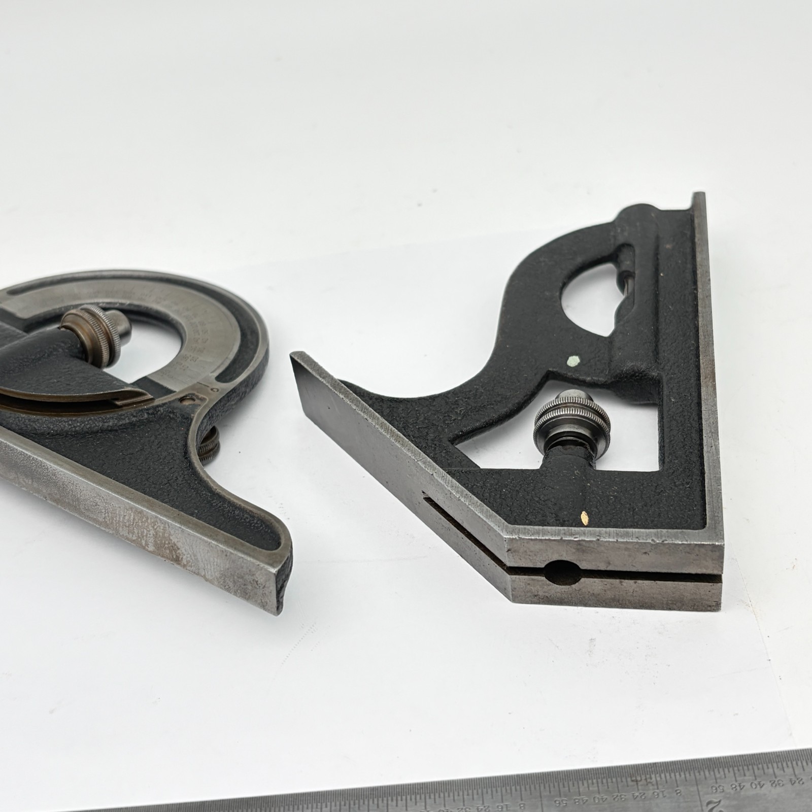 Preowned 12″ L.S. STARRETT Comb. Square w/ Protractor Centerfinder – Machinists