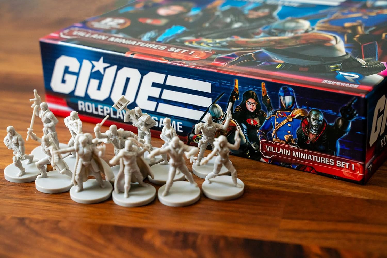 G.I. Joe RPG Villain Miniatures Set 1, 12 Unpainted 28Mm Scale Cobra Figures Exp
