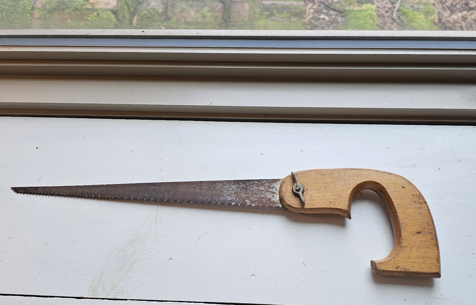 Vintage Wood Handle Keyhole Hand Saw 13.75″ Blade Collectible Rustic Farm Tool🪚