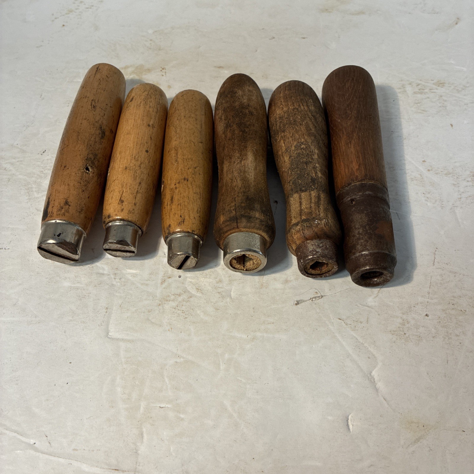 Six Wood Handles Three Slot Type Three Square Type Hole Great For Chisels