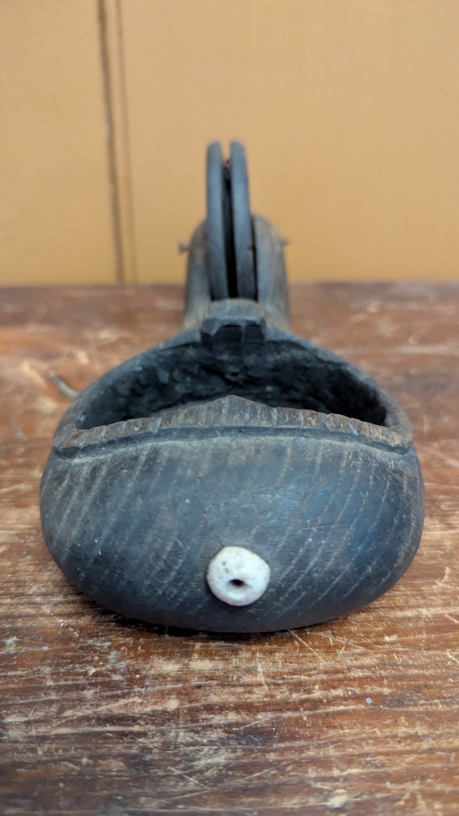 JAPANESE Traditional Carpenter Tool SUMITSUBO Ink Pot Chalk Line Carved Wood