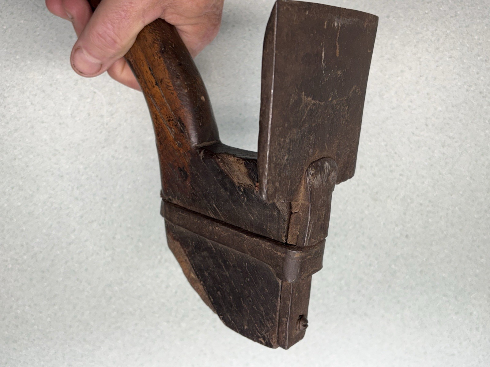 Antique Primitive Hand Adze strapped straight old school NICE collectible