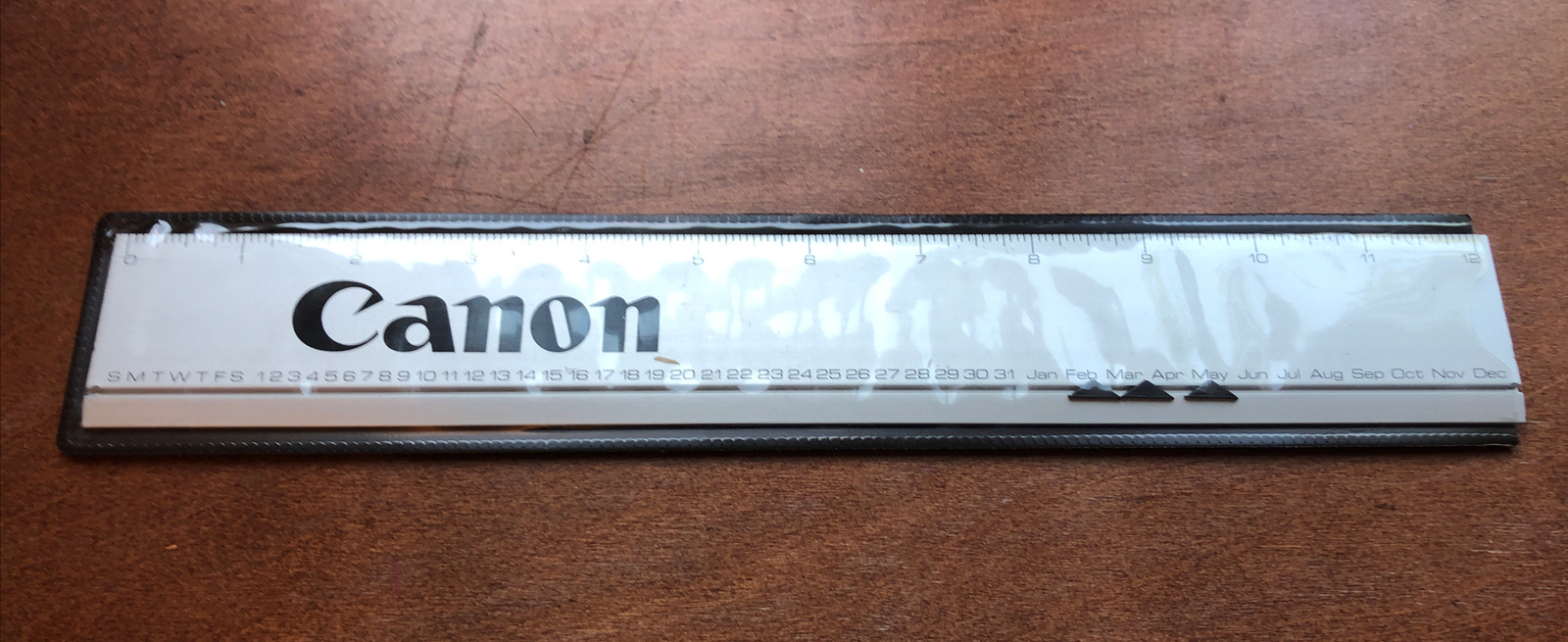 Canon Metal Advertising Ruler Calendar Markers Weekday, Day of Month & Month