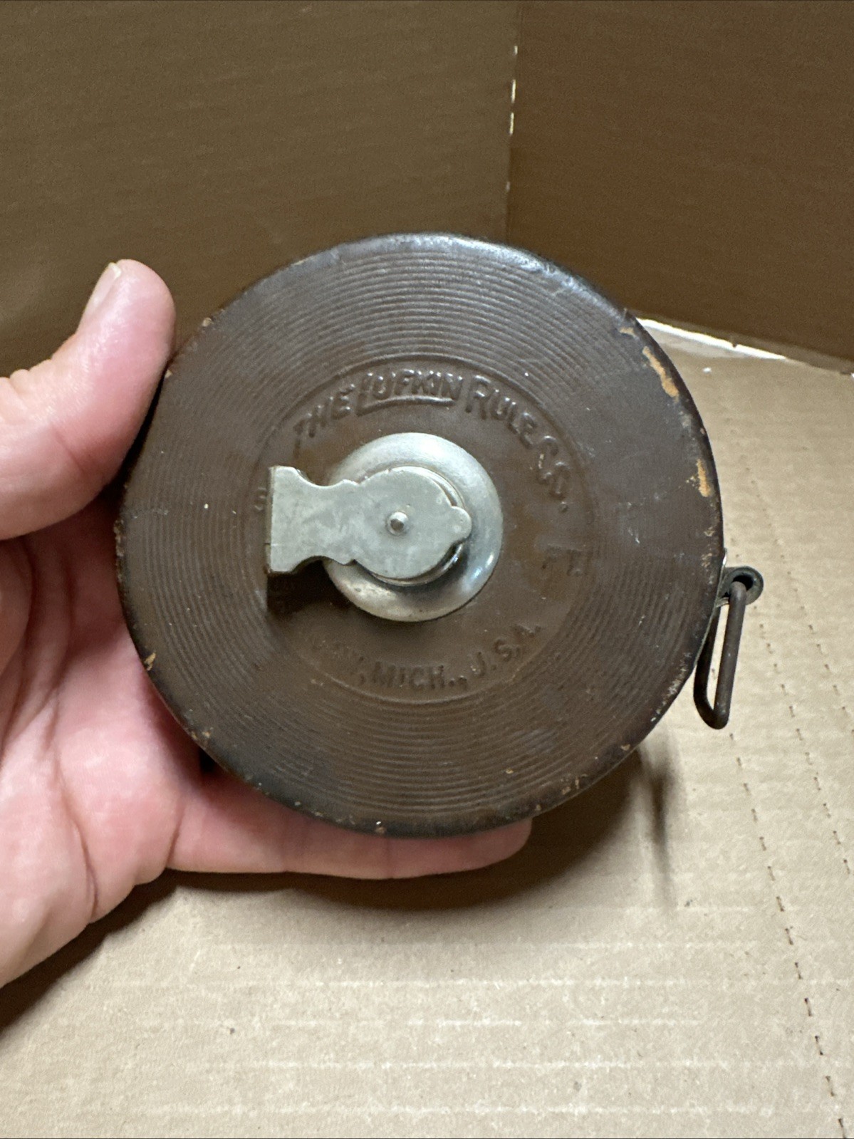 Vintage Tape Measure, Lufkin, 50 Feet – Leather Case – Nice!