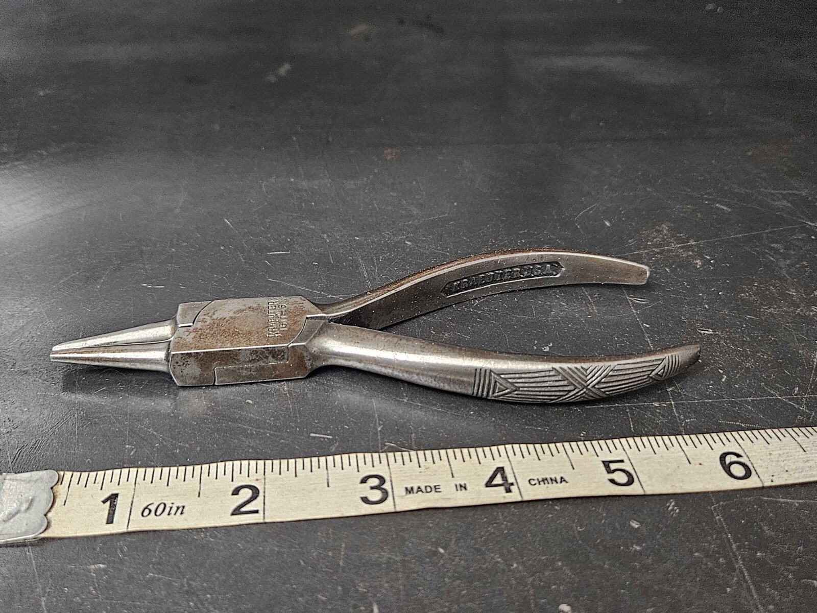 VINTAGE KRAEUTER No.1611-6 ROUND NOSE PLIERS ART DECO HANDLES RARE!!