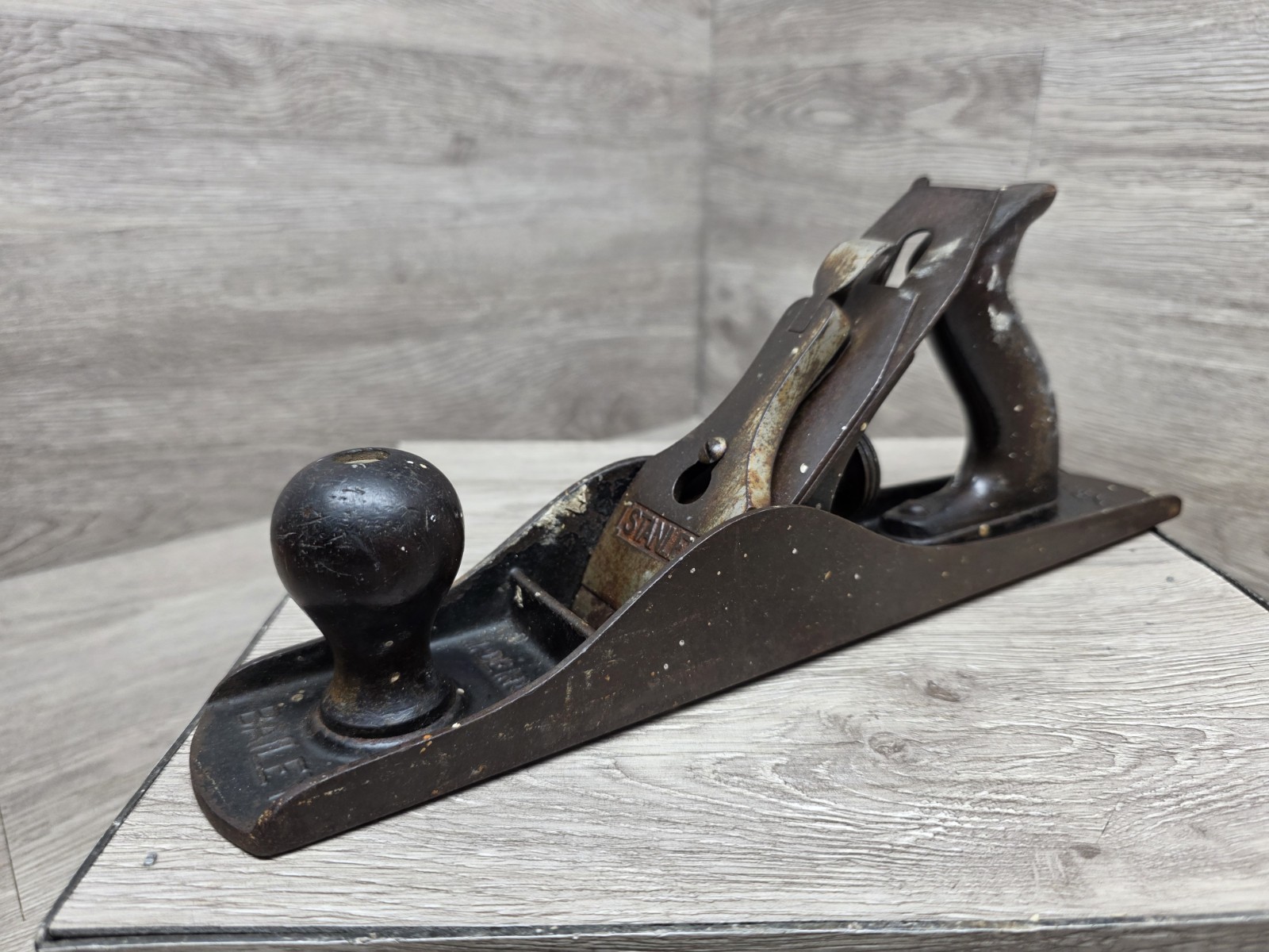 Vintage Stanley Bailey No 5 Jack Plane Smooth Bottom Wood Plane