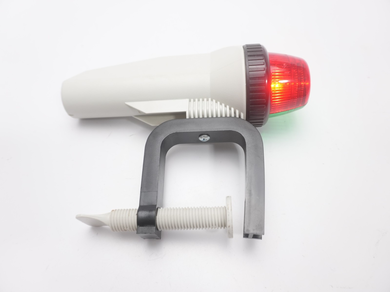 Vintage Plastic Clamp On Marine Boat Light Flashlight Red Green