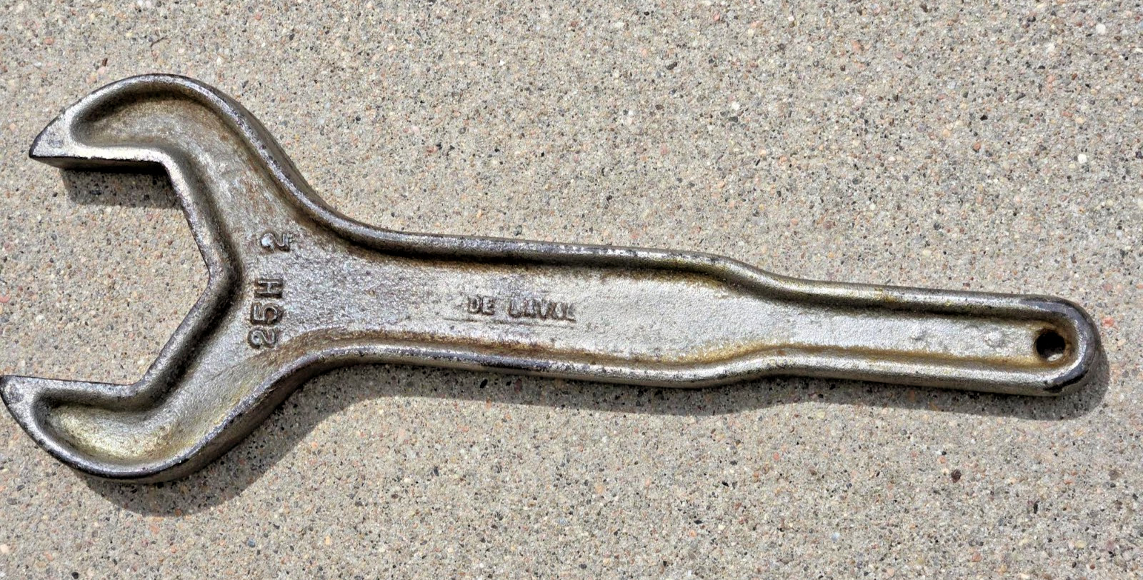 Vintage Cast Aluminium Metal De Laval 25H2 Spanner Dairy Tank Wrench 3″ Open End