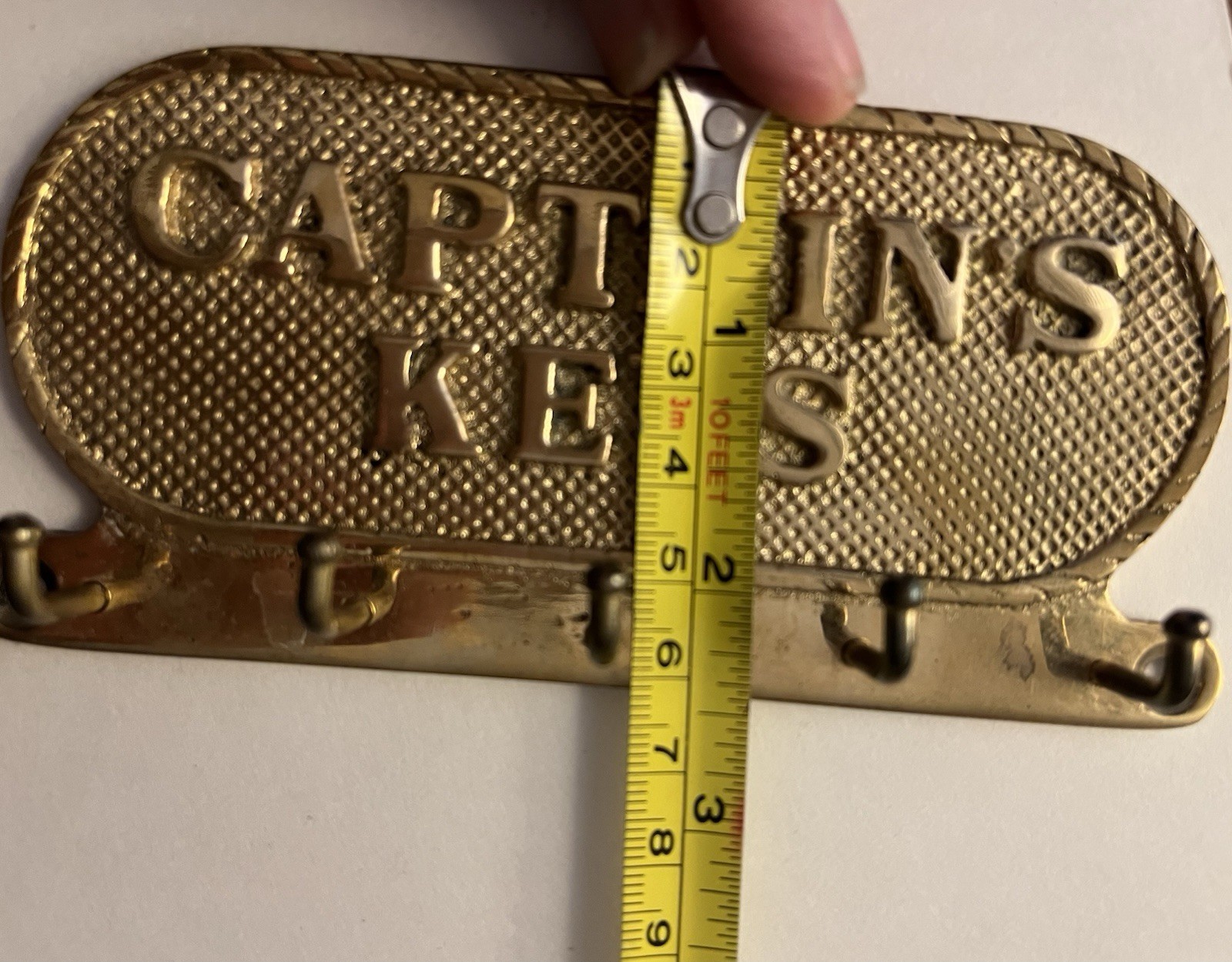 Vintage Brass Captain’s Keys Sign Holder