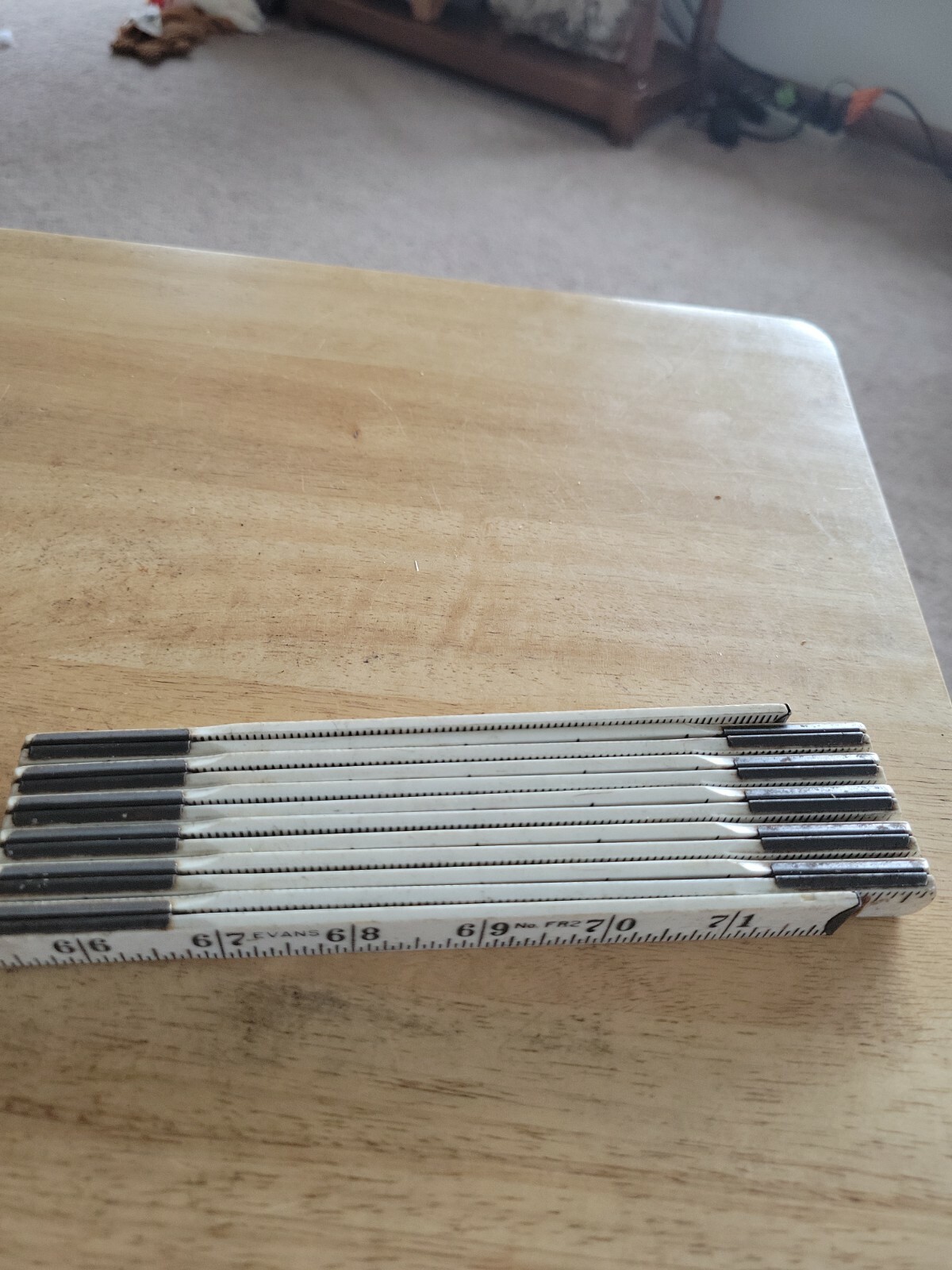 Vintage Evans Folding Plastic Rule FR 2 Ruler with Brass Hinges – 6′ or 72″ Long