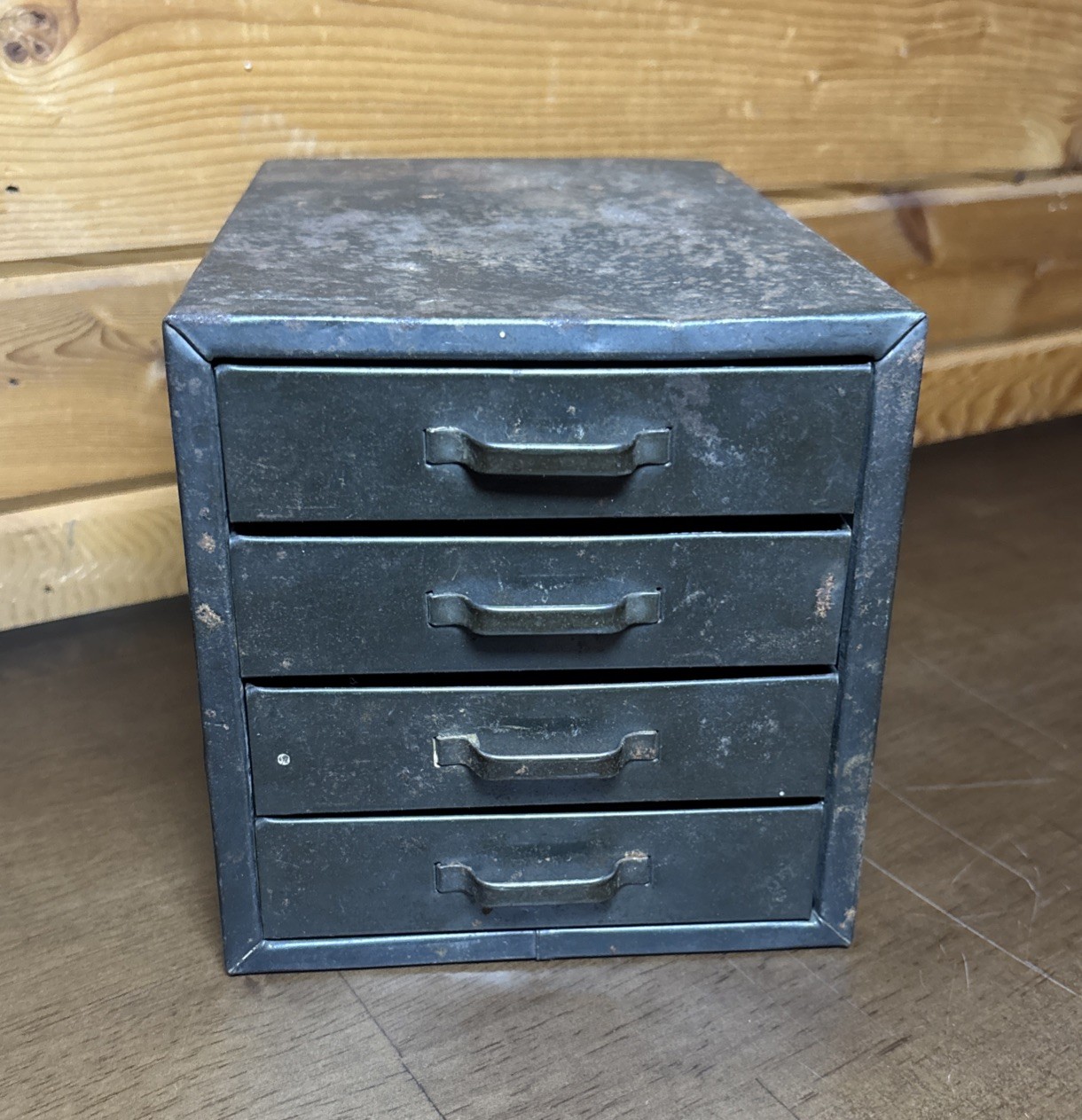 Vintage Four-Drawer Metal Toolbox/Bin for Small Parts