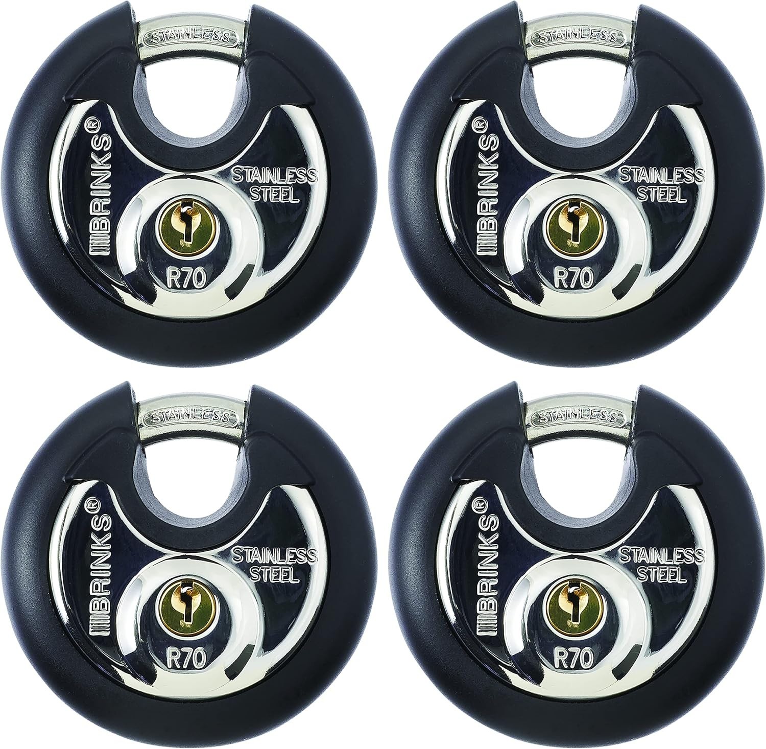 Reliable Discus Locks for Security, 4 Pack