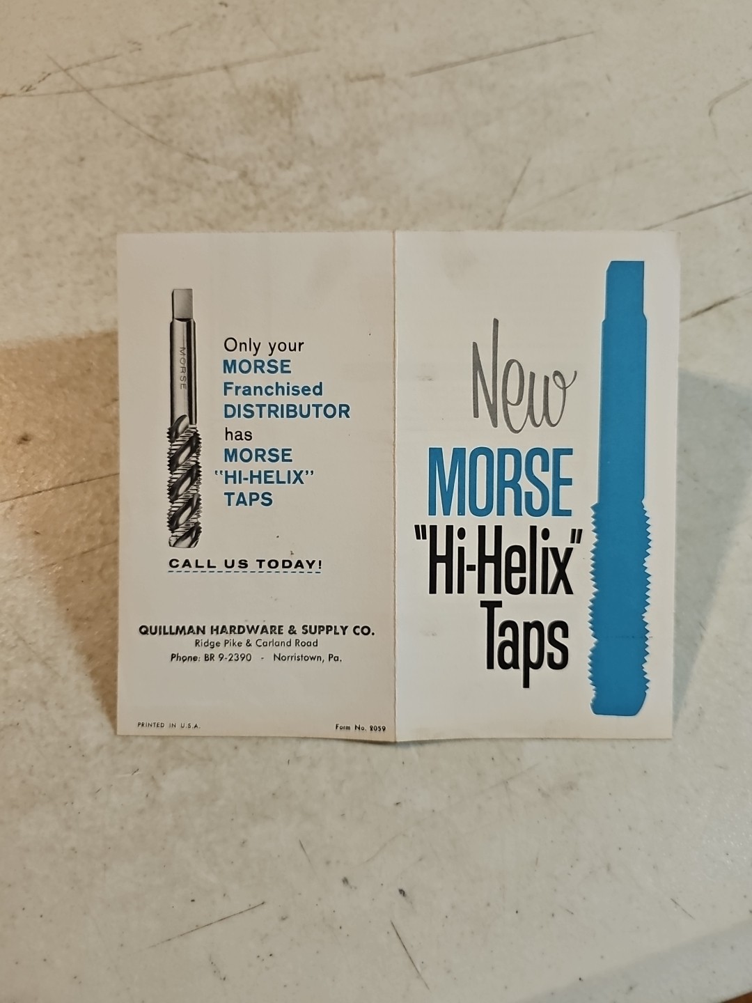 Vintage 1950’s MORSE Twist Drill & Machine Co. Hi-Helix Taps Brochure